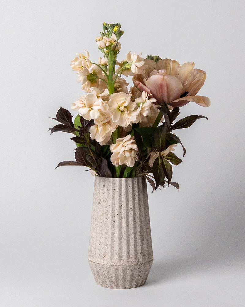 6" Rice Husk Origami Vase