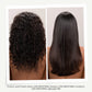 Before and after comparison of hair with Davines Love Smoothing products