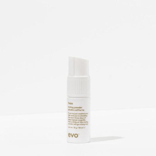 Evo styling powder bottle on a white background