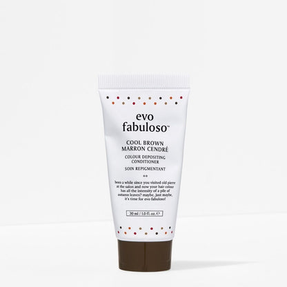 Evo Fabuloso cool brown hair color product on a white background