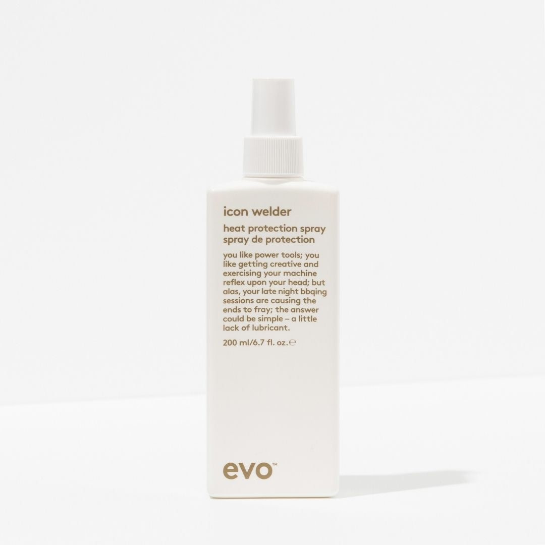 Evo icon welder heat protection spray bottle on a white background