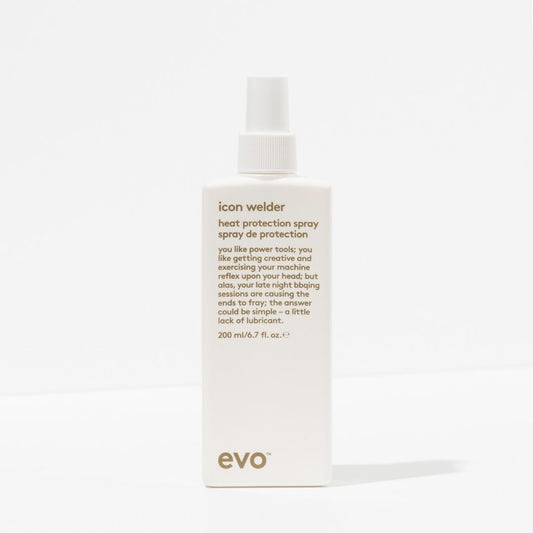 Evo icon welder heat protection spray bottle on a white background