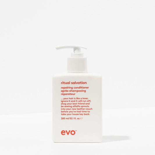 Evo ritual salvation repairing conditioner bottle on a white background
