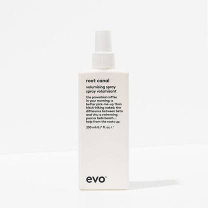 evo root canal volumising spray bottle on a white background