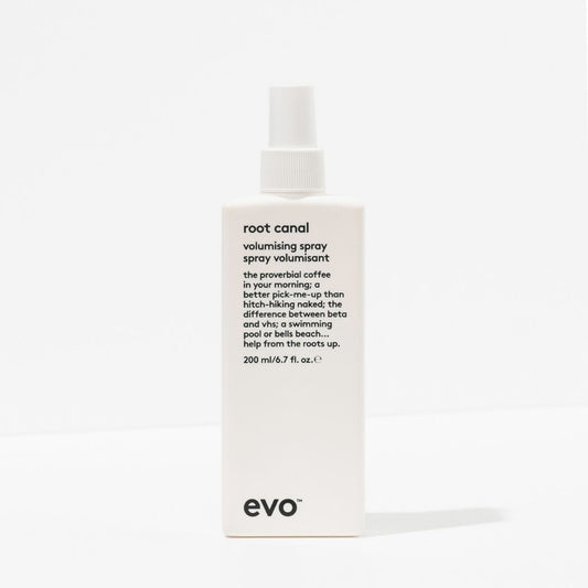 evo root canal volumising spray bottle on a white background