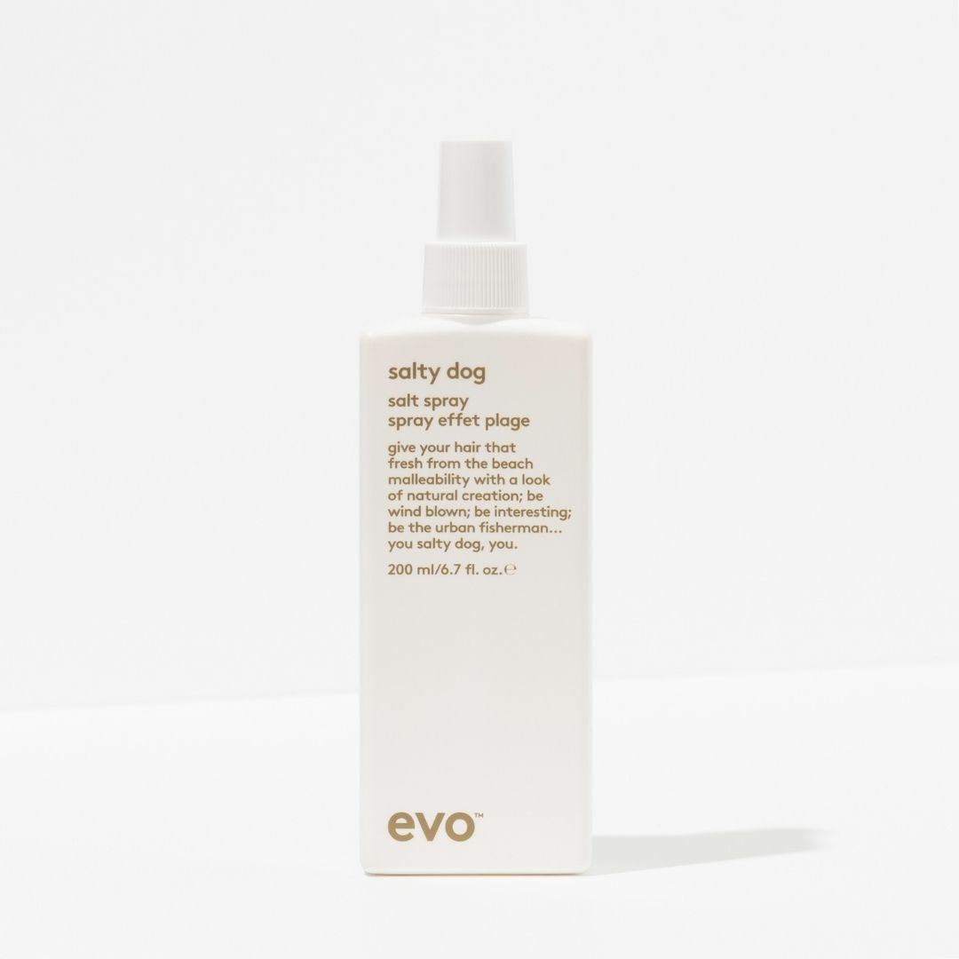 Evo salty dog salt spray bottle on a white background