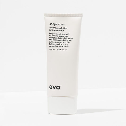 Evo shape vixen volumizing lotion packaging on a white background