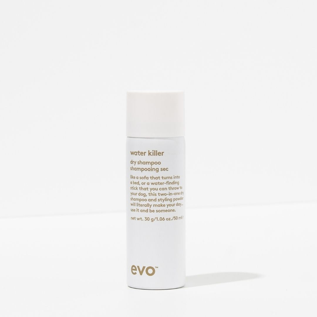 Evo Water Killer dry shampoo bottle on a white background