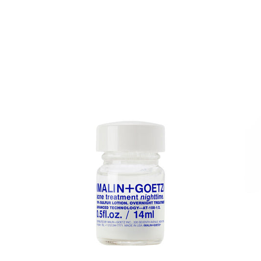 Malin+Goetz skincare product bottle on a white background