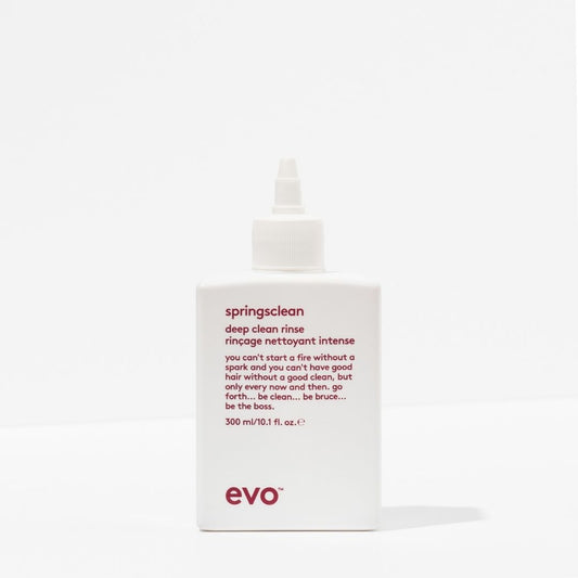 Evo springsclean deep clean rinse bottle on a white background