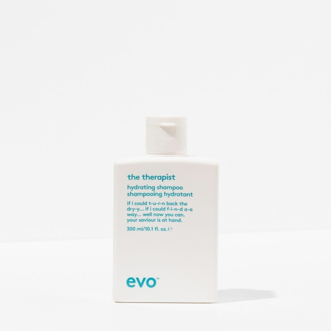 evo shampoo bottle packaging on a white background